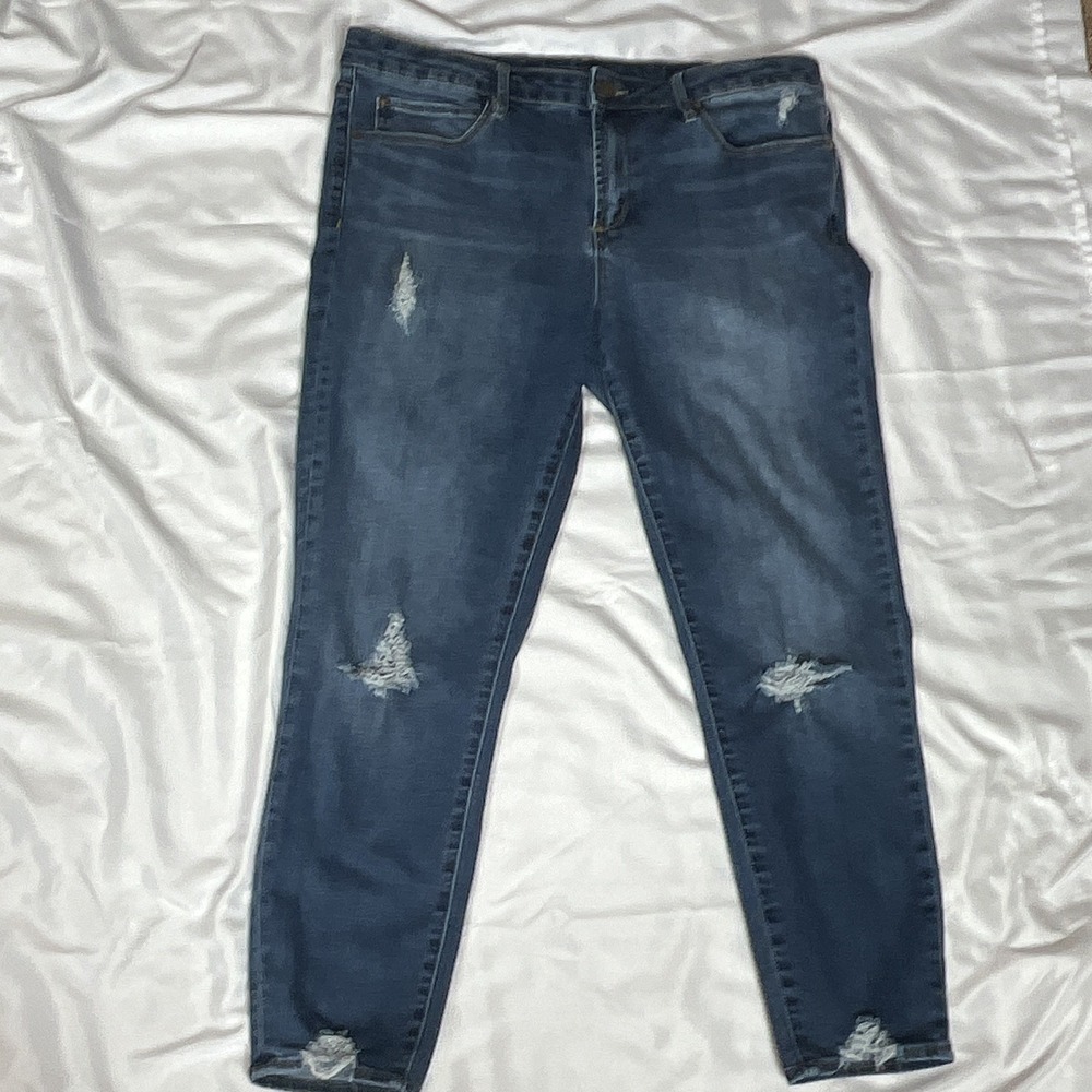 Arcticles of Society Women's Blue Distressed Skinny Stretch Jeans Size 32